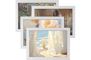 Xpieoyrm Set di 4 Cornici per Foto da 8 Pollici, cornici bianco 15x20cm con supporto, Cornice per Poster con Cornice in Legno e Pannello in Acrilico, Decorazione per Casa, per foto, immagini e poster