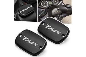 MOLONG 2 pezzi CNC Alluminio Tappo Serbatoio Liquido Pompa Freno Anteriore Compatibile con T-MAX 500 Tmax 500 2008-2011 T-MAX 530 sx dx 2012-2019 T-MAX 560 Tmax 560 2019-2020 Nero