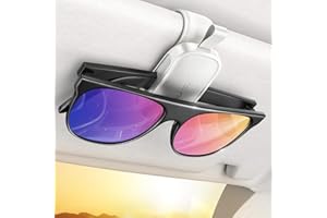JOYROOM Porte Lunettes pour Voiture, 2025 Magnétique Support Lunette Voiture, Universel Porte Lunettes de Soleil Auto en Cuir, Clip Lunettes De Soleil Compatible avec Tous Types de Lunettes (Blanc)