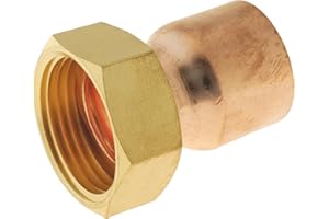 SOMATHERM FOR YOU, Raccord cuivre droit à souder Ø28 avec écrou tournant 26/34 - Sachet de 2 pièces - Idéal pour plomberie et réseaux d'eau sanitaire ou de chauffage