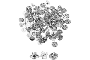 Yuannee Fjärilskoppling slipsnål, 50 st fjärilskoppling metallstift ersättning med kopplingsrygg med 8 mm tomma stift för han