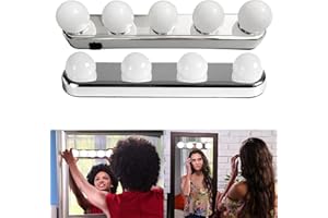 WMLBK LED Make Up Mirror Lights Kit, Bulbs Vanity Light Lamp Hollywood Dressing Table with Suction-Cup Mounting Perfect for Bathroom or Dressing Table, White (4PCS Bulbs)