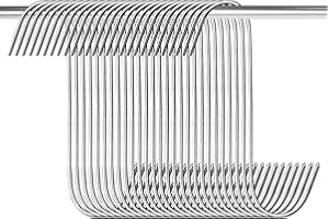 Kapokr 35 Stück Fleischhaken S Haken 15cm Fleischerhaken Edelstahl Räucherhaken für die Fleischverarbeitung, S-Haken für Badezimmer, Schlafzimmer, Büro, Küche, Geschäft