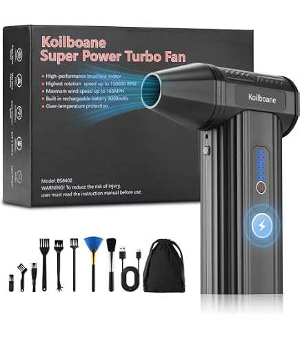 Zosudull Elektro-Staubgebläse 180.000 U/min - Mit LED Display & 10.000 MAh Akku