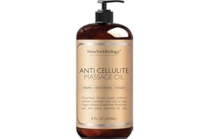 NEW YORK BIOLOGY THE ULTIMATE COSMECEUTICALS New York Biology Anti Cellulite Massage Oil 240 ml – Made with 100% Natural Oils – Body Oil for Massage Therapy, Muscle Relaxation and Deep Tissue