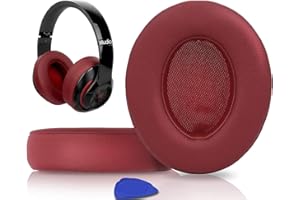 SoloWIT® Cuscinetti Auricolari Di Ricambio per Beats Studio 2 e Studio 3 Wired/Wireless Cuffia con morbida pelle proteina/memory foam/nastro adesivo forte - Borgogna