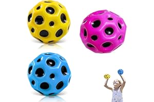 JINCHENG 3 Stück Mondball Hohe Bounce-Loch-Ball,Moon Ball,Hohe Sprünge Gummiball Space Ball Moonball,Jump Ball,Astro Jump Ball,Mini Bouncing Ball Toy Loch-Ball für Kinder Party Gift.
