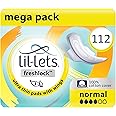 Lil-Lets Freshlock™ Ultra Thin Period Pads - 112 Count, Normal Absorbency, with Wings, 8 Packs of 14 Pads - Bulk Pack, Unscented, 100% Cotton Cover, Regular Absorbency Sanitary Towels