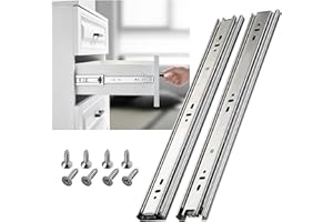 SHUHANG Glissières de tiroir en acier inoxydable à extension complète de 350 mm avec roulement à billes et montage latéral très résistantes, charge maximale de 45 kg, 1 paire (lot de 2)