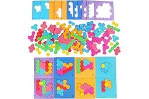 Dr. MUYA® Montessori Spielzeug 3 4 5 Jahre, Tangram, Puzzle, Kinderspiele ab 3 Jahre, Lernspiele ab 4 Jahre, Holzspielzeug ab 3 Jahre, Geschenk 3–5 Jahre Kinder Junge Mädchen