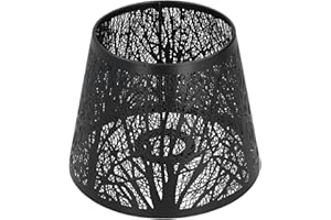 predolo Abat-Jour Moderne avec Motif d'arbres Abat-Jour en métal décoratif pour Lampe de Table lampadaire Bureau Table de Chevet Chevet, Noir