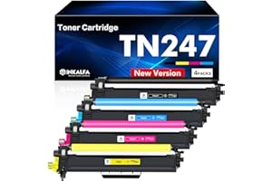 INKALFA TN247 DCP-L3550CDW TN-243CMYK Toner 4-Pack Compatible pour Brother MFC-L3750CDW TN243 TN243CMYK Multipack HL-L3210CW MFC-L3770CDW HL-L3230CDW MFC-L3710CW DCP-L3510CDW TN-243 Noir Cyan Magenta Jaune