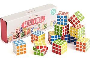 THE TWIDDLERS 12 Mini Cubes Magiques, Petits Jouets Fidget pour Enfants, Garçons & Filles, 3cm - Kermesse, Anniversaires, Pochettes Surprise, Cadeaux Invités