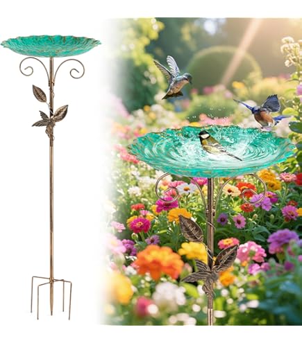 Vogelbad Aus Metall Für Garten | 77cm Große Vogeltränke Frostsicher - Wildvögel Wasserstelle & Gartendeko