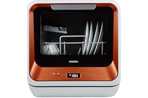 MEDION Mini Dishwasher DWT20 (lavastoviglie da tavolo, lavastoviglie, 2 coperti, funziona con/senza collegamento all'acqua, 6 programmi di pulizia, biberon, preselezione dell'ora di avvio
