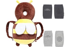 VBNZBK Protezione per La Testa del Bambino, Zaino Anticaduta per Bambini Morbido e Traspirante Regolabile Sicuro per Bambini di 4-24 Mesi che Gattonano (Marrone)