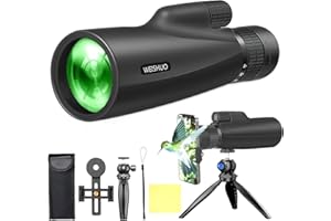 WEISHUO Monoculaire 10-30x50 Prisme BAK4 HD, Télescope Portable Étanche avec Trépied & Support Téléphone, Idéal pour Observation Oiseaux, Randonnée, Concert et Événements Sportifs