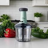 Dither Pro Premium 5-Blade Vegetable Chopper – 1000ml Manual Hand Press Chopper for Onion, Tomato, Potato, Salad | Heavy-Duty