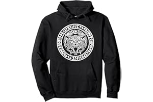 FROM BATTLE TO VALHALLA - THE VIKING WAY Viking Fenrir Emblem - Monstrous Wolf Norse Mythology Pullover Hoodie