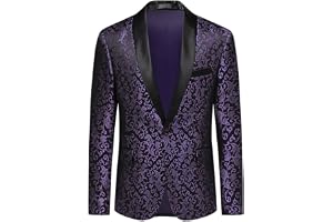 Allthemen Herrjacka, slim fit, jacquard, färgglad kavaj, ledig kavaj, glitter, smokingjacka, kostymjacka för bröllop