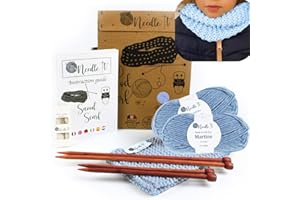 Needle It® Kit de punto para principiantes con agujas de tricotar - Snood para tejer uno mismo - Para niños o adultos - Idea de regalo - Ocio creativo -