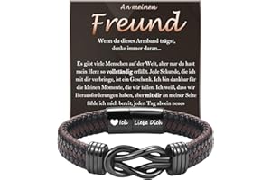 FAOMZQ Geschenke für Männer, Valentinstag Geschenk für ihn, Lederarmband mit Gravur für Meinen Mann Ehemann Freund Sohn Bruder Papa zum Valentinstag Jahrestag Geburtstag Weihnachten Vatertag