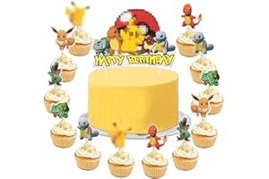 YOGARTH 25 Stück Tortendeko Kindergeburtstag, Tortendekoration Cake Topper Set, Kuchen Deko Junge Mädchen, Happy Birthday Topper für Kinder Geburtstag Party Kuchen Dekoration