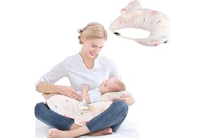 URBANHOMES Stillkissen Klein, Stillhörnchen für Schwangere, waschbare Umstandskissen für Schwangere, Kissenbezug aus 100% Baumwolle und Abnehmbarer Mitte Schwangerschafts-Schlafkissen, Rosa Ozean