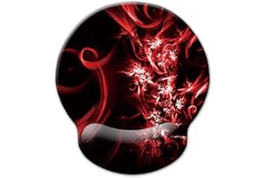 Jahosin Alfombrilla de ratón con Soporte para muñeca,reposamuñecas ergonómicas de Color Negro,cómoda Almohadilla de Espuma viscoelástica Antideslizante para computadora y oficina-25x23 Abstract Art