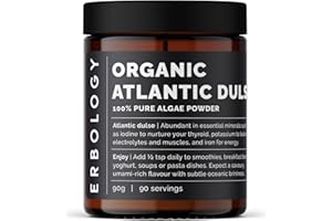 Erbology Dulse Atlantica in Polvere Bio 90g - 90 Porzioni - Direttamente dalla Fattoria in Irlanda - Supporta Funzione Muscolare ed Equilibrio Elettrolitico - Ricca di Ferro, Potassio e Iodio