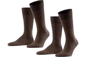 Falke hombre Happy 2-Pack calcetines transpirable algodón costura plana extra suave reforzada para dedos sin presión para looks informales de negocios multipack 2 pares