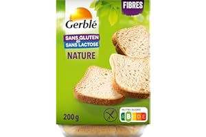 Gerblé Pain Blanc Sans Gluten & Sans Lactose – Pain de Mie Moelleux Riche en Fibres, Déjà Tranché, Sans Huile de Palme, 200 g