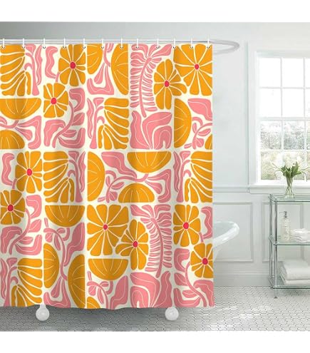 Rideau De Douche Bohème Fleurs Sauvages - Décoration Salle De Bain Vintage 180x180cm