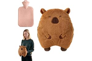 KQWVZ Varmvattenflaska för barn, Capybara varmvattenflaska, 1 liter plyschvarmvattenflaska med överdrag, tillämplig täthet, a