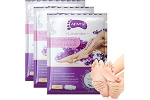 IDUCEN Foot Peel Mask 3 Pack, Foot Masks Callus Remover, Exfoliating Peeling Calluses Dry Dead Skin, Baby Soft Smooth Touch Feet-Men Women Exfoliating Foot Peel Mask (Lavender)