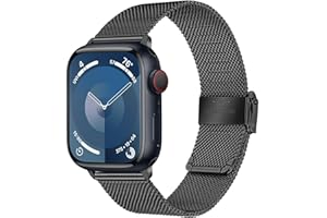 TRUMiRR Zamiennik do Apple Watch Ultra 49 mm / Apple Watch Series 8 / 7 45 mm 44 mm 42 mm, tkany, siateczkowy pasek ze stali nierdzewnej, metalowy pasek do zegarka biznesowego do Apple Watch Series 8 / 7 SE / 6 / 5 / 4 / 3 / 2 / 1