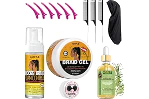 WOZUTUNT Gel De Tresse à Tenue Forte, Mousse De Tresse, Dompte Les Frisottis, Gel Lissant, Bon Pour La Torsion, Gel De Tressage à Tenue Supplémentaire