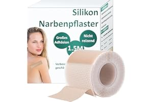 VICHYIE Silikon Narbenpflaster, Große Adhäsion, Wiederverwendbares, Silikonpflaster für Chirurgische/Verbrennungen/Keloide/Akne Narben (4 x 150cm)