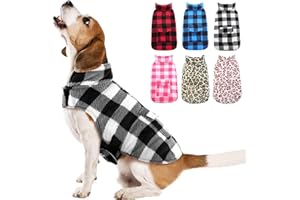Kuoser Warm Dog Coat,Reversible Dog Jacket Waterproof Dog Winter Coat British Style Plaid Dog Clothes Pet Dog Cold Weather Coats Cozy Snow Jacket Vest for Small Medium Large Dogs,dog coat with harness
