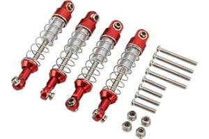 Culnflun 2 Pairs Aluminum Alloy Shock Absorber 60mm RC Car Modification Parts for WPL C14 C24 MN D90 99S Model (Red)