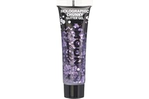 Holograficzny chunky żel do twarzy i ciała od Moon Glitter - 12ml - Fioletowy - brokat do twarzy.