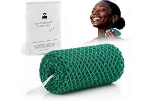 Äkta afrikansk nätsvamp från Ghana med upphängningssnöre Lång peelingvamp för kropp och rygg Duschsvamp Perfekt för daglig kroppsvård