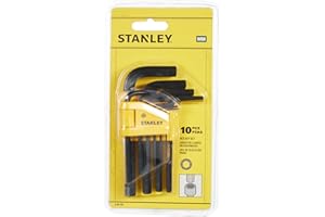 Stanley Zestaw Kluczy Imbusowych, Czarny/Żółty, 21.49 x 2.31 x 10.01 cm; 284.05 g, 1,5-10 mm, 10 Sztuk