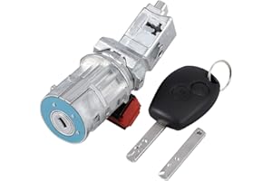 RASHION 8200214168 Ignition Lock Switch Compatible with Clio Trafic Master Twingo Sandero Vivaro Ignition Lock Barrel Starter Switch with Key 7701208408