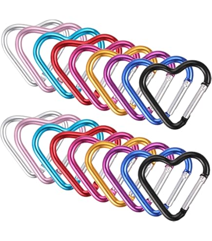 30 Stück Mini Herz Karabiner - Bunt Karabinerhaken Für Schlüssel & Rucksäcke