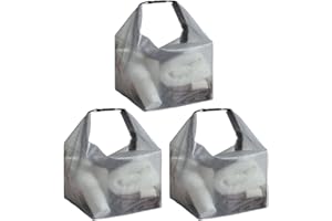 WIRZUL 3 borse da doccia portatili con manici, borsone da bagno appendibili, cestino da doccia in rete per viaggi, dormitorio, palestra, campeggio, spiaggia, nuoto (grigio, grande).