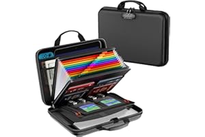 Mhwgo Scatola portadocumenti ignifuga, Borsa per Documenti Ignifuga con lucchetto, 13 scomparti, tasche multiple, impermeabile, cartella portadocumenti A4, organizzatore di file per ufficio domestico