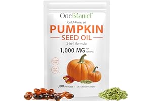 FROVETANI Lot de 300 capsules d'huile de graines de citrouille, pressées à froid, huile vierge pure, acides gras essentiels et phytostérols, soutient la santé des cheveux, des voies urinaires, de la vessie et