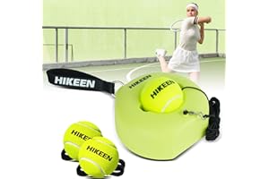 BOOSTEADY Entraîneur de Tennis avec 3 Balles de Tennis, Kit d'Entraînement de Tennis Portable avec Base en Métal, Équipement d'Entraînement de Tennis pour Adulte Adolescent Joueur Débutant