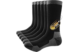 PULIOU Merino Socken Herren Damen Thermosocken Wandersocken Outdoor & Trekking-Socken, Anti-Blasen, Gepolstert Arbeitssocken Wintersocken (3 Paar)